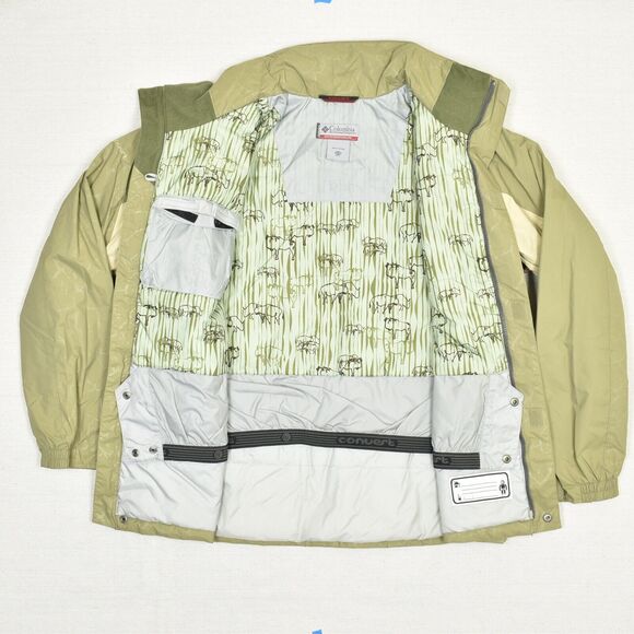 Columbia Convert Hooded Ski Snow Jacket Polyester Green Size 18/20 YOUTH Pockets - Picture 2 of 8